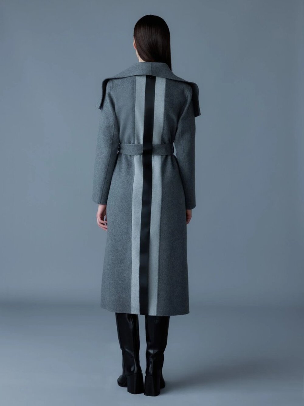 Mackage - Mai LST Double-Face Leather Trim Wool Wrap Coat